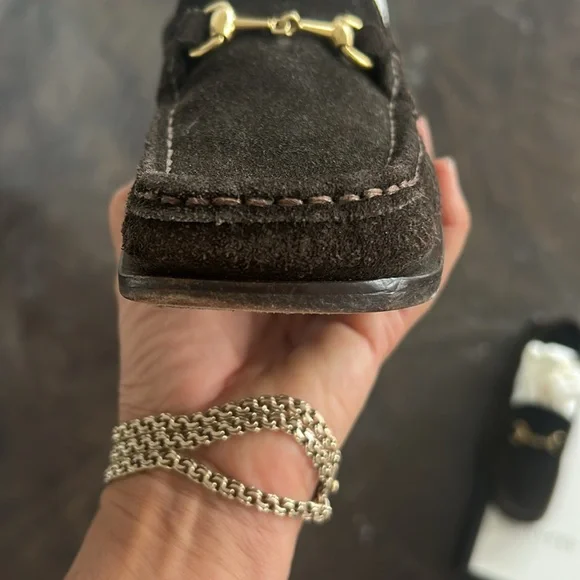 Gucci women’s Dark Brown Suede Loafers - Picture 10 of 12
